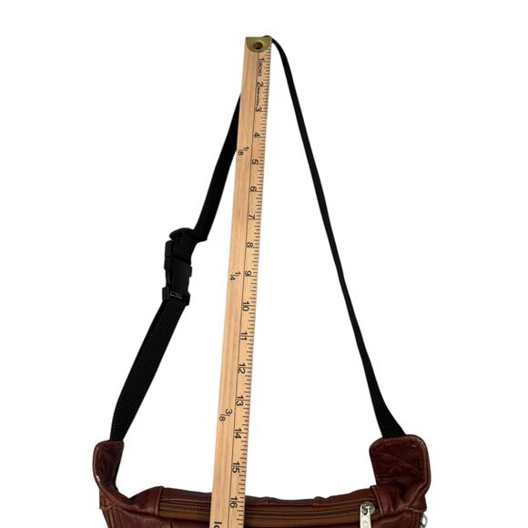 Vintage Leather Waist Pack Sling Brown Woodstock Travel Boho Hippie - Picture 6 of 16